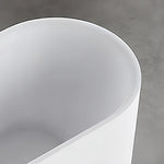 Close-up of the curved rim and smooth acrylic interior.