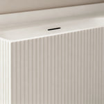 Close-up of the vertical fluting and slot overflow.