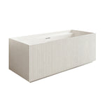 Three-quarter view of the 67-inch rectangular fluted back-to-wall bathtub.
