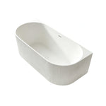 Top three-quarter view of the 67-inch ribbed acrylic back-to-wall bathtub.