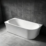 Top-angle view into the tapered bathtub basin.