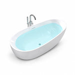 Oval white acrylic freestanding soaking bathtub