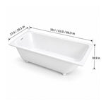 Dimensions for drop‑in rectangular bathtub,59.1 inch/63 inch/66.9 inch