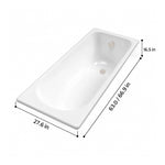 Drop‑in bathtub, 63.0 inch / 66.9 inch.