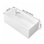 Rectangular freestanding solid surface bathtub, available lengths 59.1 inch/63.0 inch/66.9 inch