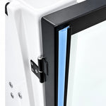 Detail of tub door hinge and built-in waterproof sealing strip