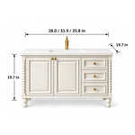 Dimensions for freestanding American style bathroom vanity,28.0 inch/31.9 inch/35.8 inch