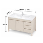 Freestanding bathroom vanity cabinet with sink, 24/31.9/35.8in