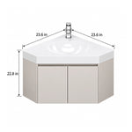 Triangular wall‑mount bathroom vanity,23.6in