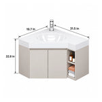 Corner wall‑hung bathroom vanity,31.5in