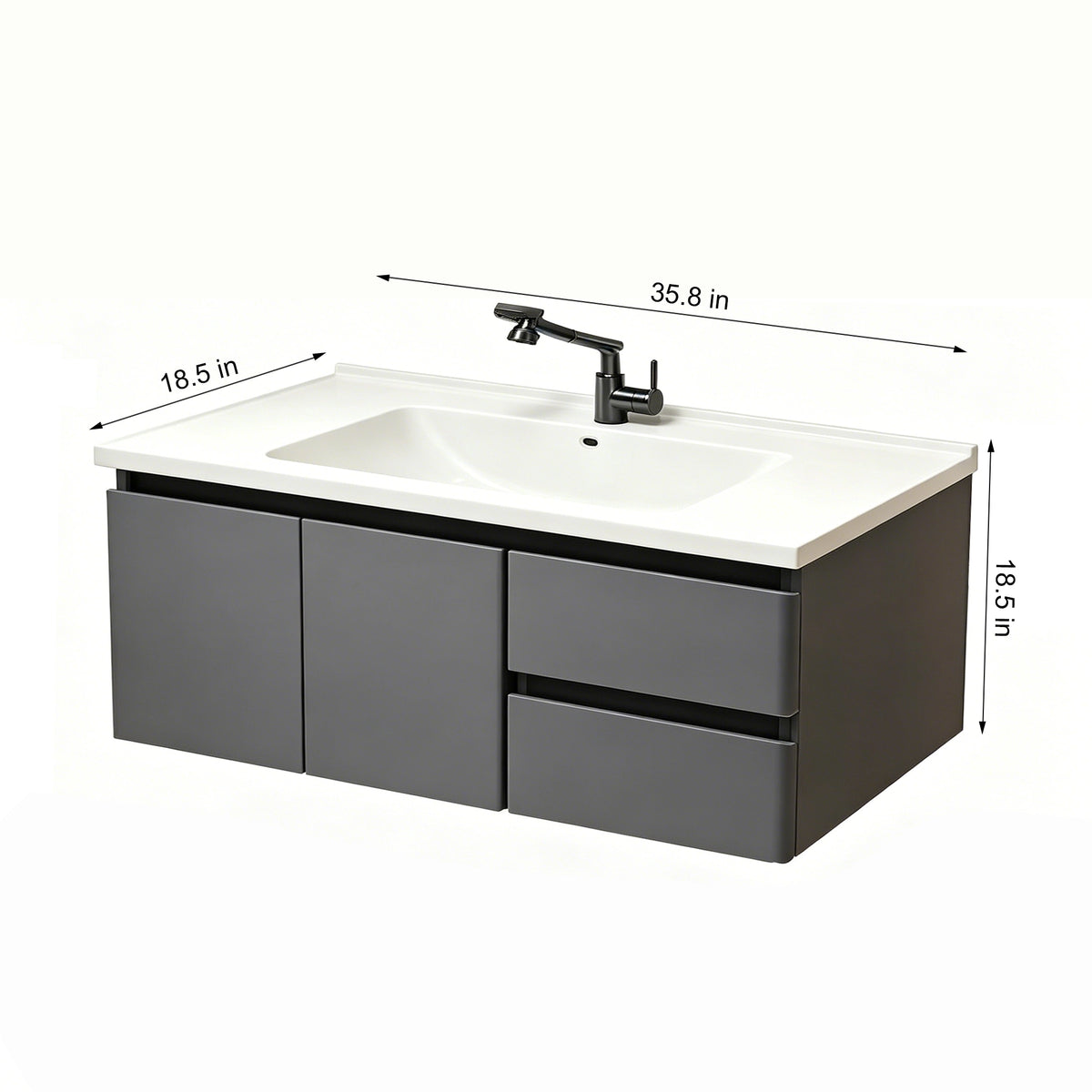 Floating bathroom vanity, 35.8in