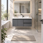 Wall‑hung sink cabinet in spacious bathroom
