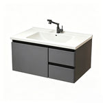 Wall‑mount bathroom vanity with single cabinet door and two drawers