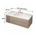 Wall‑mounted single sink bathroom vanity, 31.5 inch/35.4 inch/47.2 inch