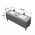 Freestanding double sink bathroom vanity, dimensions: 47.2 inch