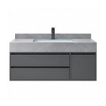 Floating bathroom vanity with backsplash sintered stone countertop