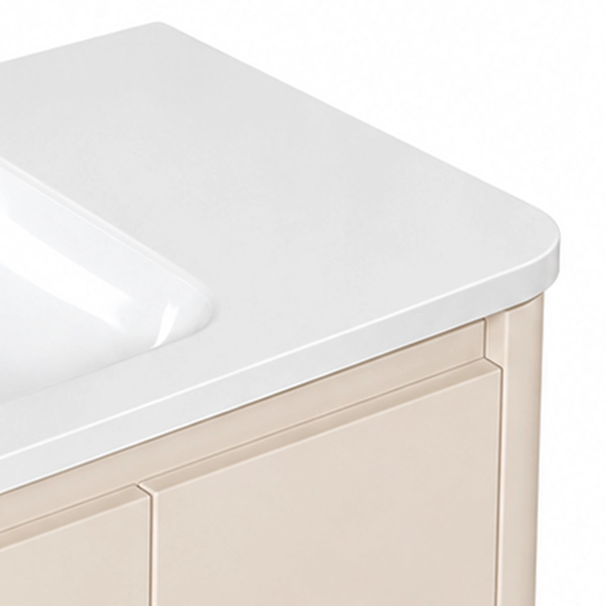 Smooth rounded countertop edge close‑up view