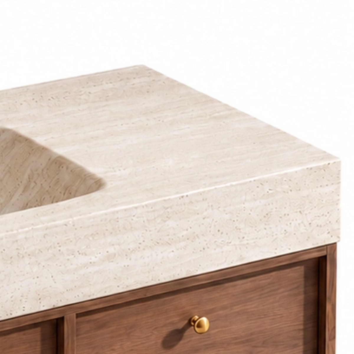 Slate countertop corner close‑up, light textured thick slab