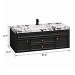 Black floating bathroom vanity, size 47.2"×21.7"×21.7"