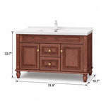 Vintage freestanding bathroom vanity, size 31.9"×19.7"×32.7"