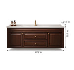 Dark walnut wall‑mounted bathroom vanity, size 47.2"×21.7"×19.7"
