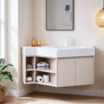 Special‑shaped corner bathroom vanity, real‑shot corner bathroom scene