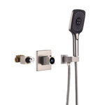 Wall‑mount digital handheld shower, split view of rough‑in valve & face plate