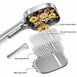 Exploded view of pressure boosting handheld shower internal structure