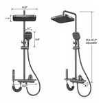 Gray square shower system,13in