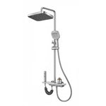 4‑function exposed shower faucet set, white background product render