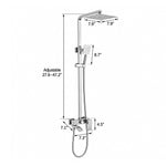 Silver exposed shower faucet set, 7.9in