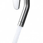 Bottom spout faucet, close‑up of column water stream