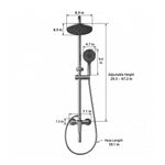Grey 3‑outlet shower set,8.9in