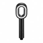 Portable handheld shower, hollow oval face, matte black shower head