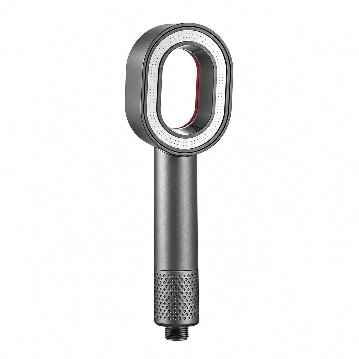 High pressure handheld shower head, hollow oval spout, gray filtered shower nozzle