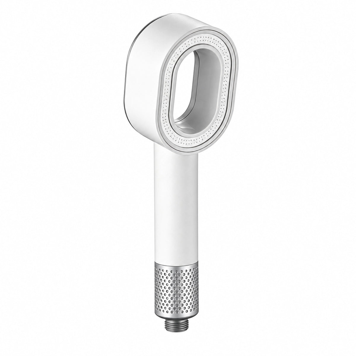 Filter handheld shower sprayer, hollow oval panel, white shower head