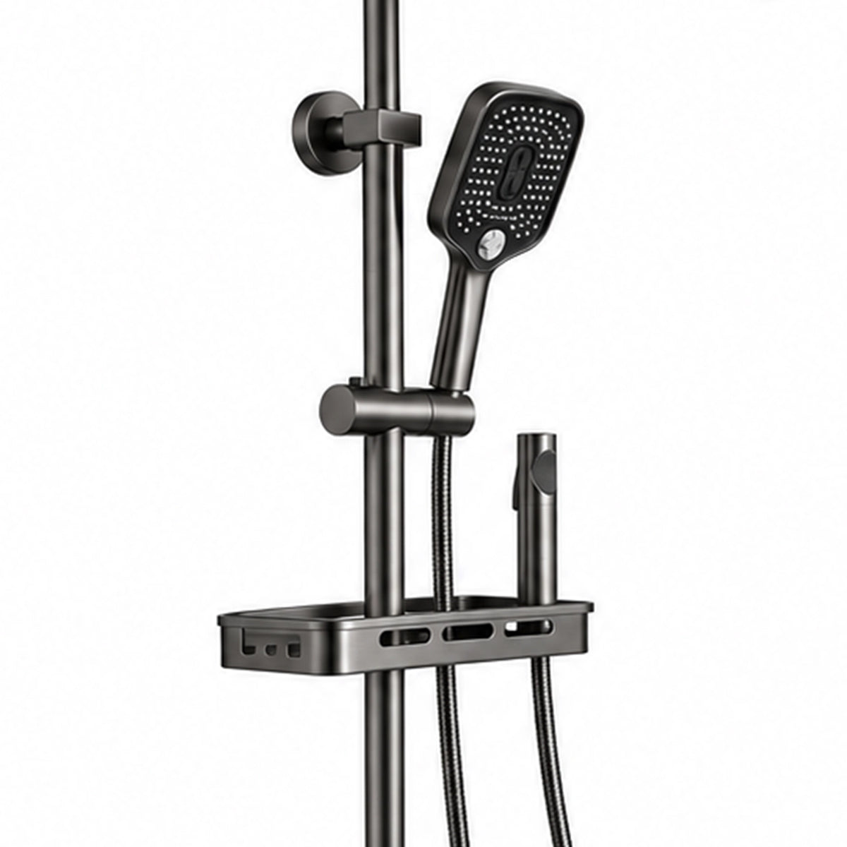 Slide bar assembly, handheld sprayer and built‑in storage shelf
