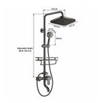 Wall‑mount dual shower system with shelf, 8.3in