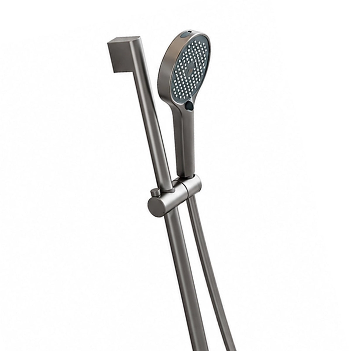 Close‑up multi‑mode handheld spray head and slide bar bracket