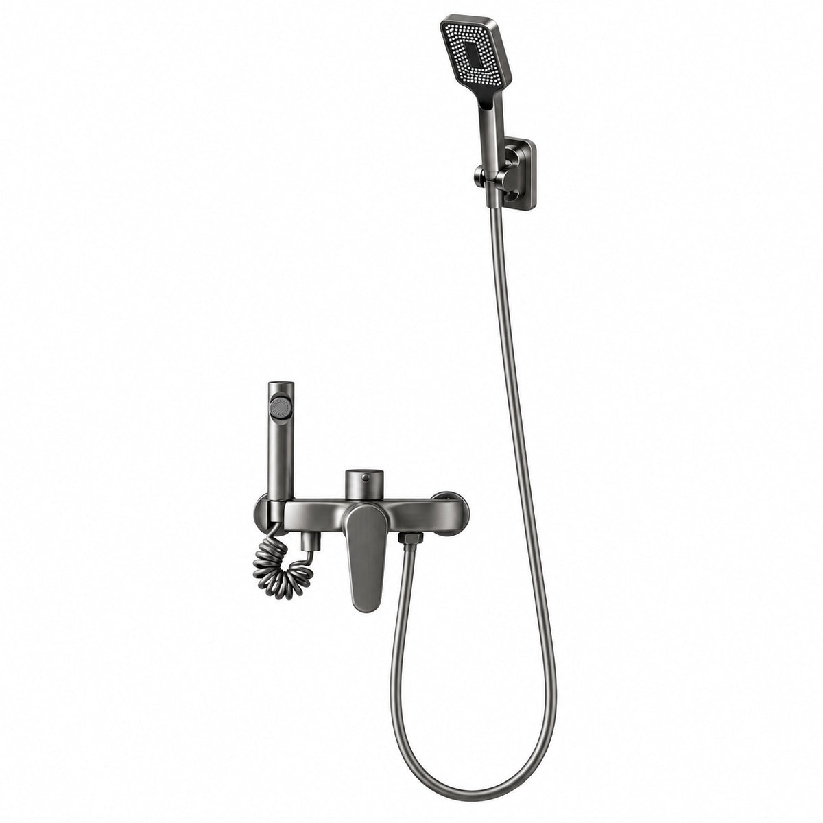 Wall-mounted shower system, gunmetal finish metal body