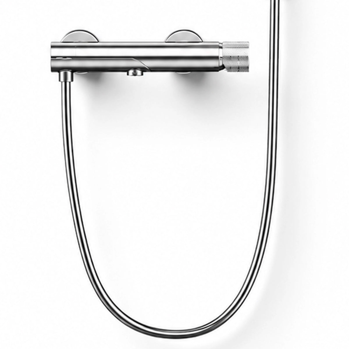 Thermostatic valve & flexible shower hose, polished chrome finish