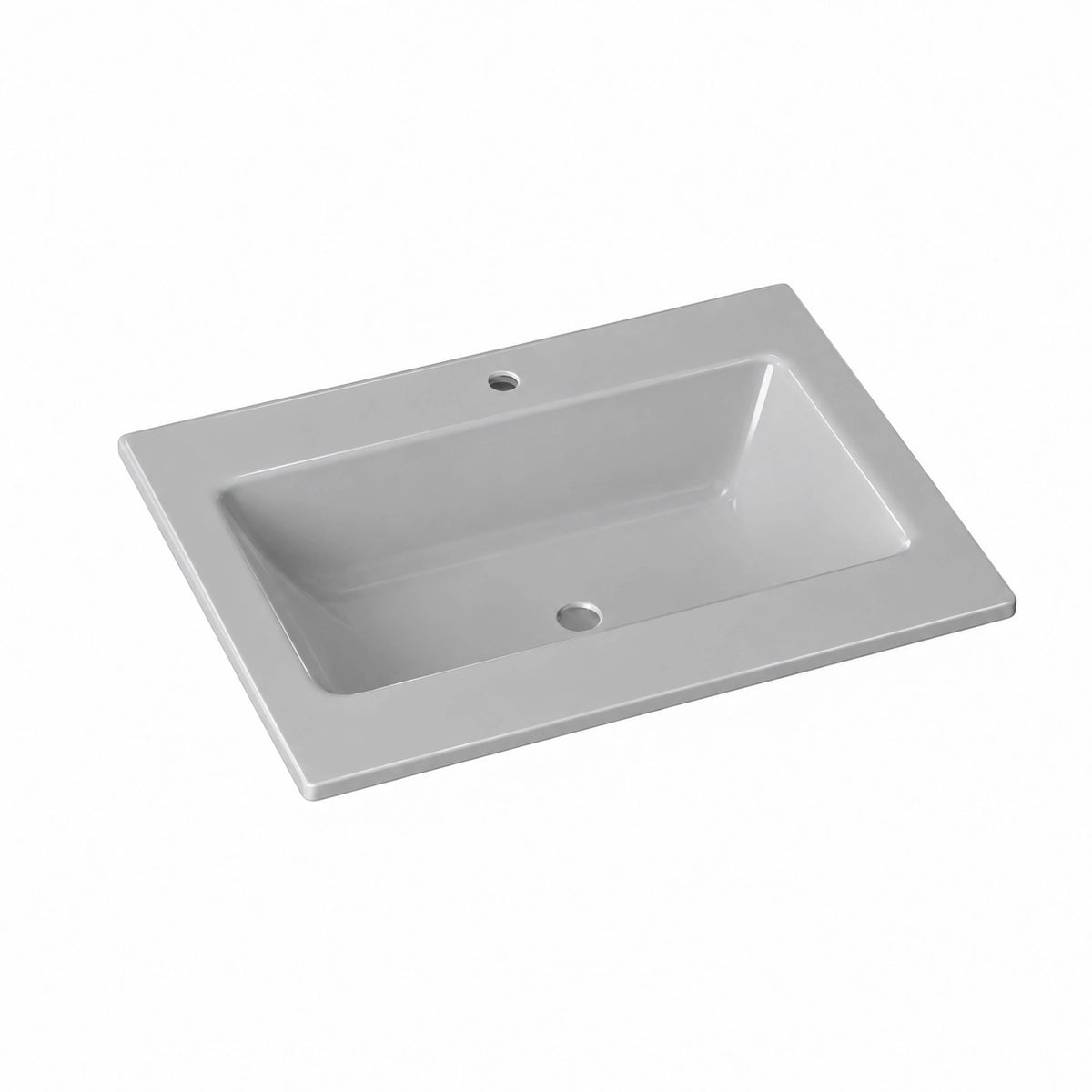 Rectangular undermount sintered stone bathroom sink, barsa grey matte single basin