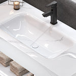 Calacatta White Ceramic Wall-Mount Bathroom Sink, basin close-up detail